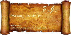 Potoky Jolán névjegykártya